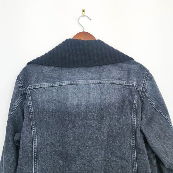 Sacai Hybrid Knitted Wool Cardigan Denim Jacket In Black 3 Large - Picture 10 of 12